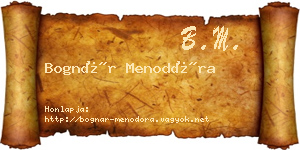 Bognár Menodóra névjegykártya